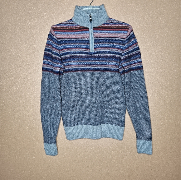 Vintage Gianetti 1/4 Zip Striped Sweater Wool Blend Mens Size Small - Picture 8 of 11